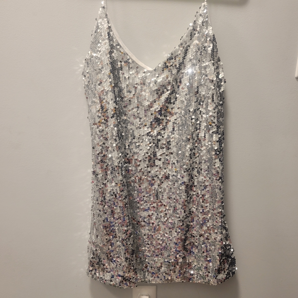 Sequin slip dress size S